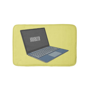 Laptop cartoon illustration  bath mat