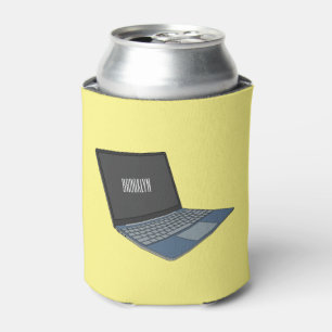 Laptop cartoon illustration  can cooler