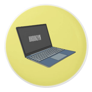 Laptop cartoon illustration  ceramic knob