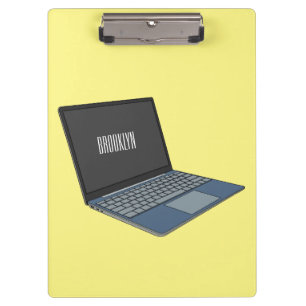 Laptop cartoon illustration clipboard