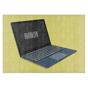 Laptop cartoon illustration  cutting board