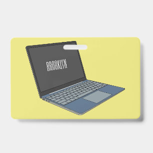 Laptop cartoon illustration  ID badge