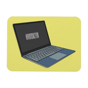 Laptop cartoon illustration magnet