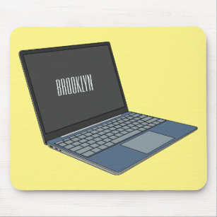 Laptop cartoon illustration  mouse pad