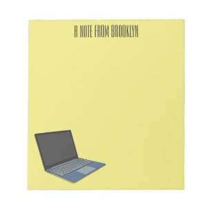 Laptop cartoon illustration notepad