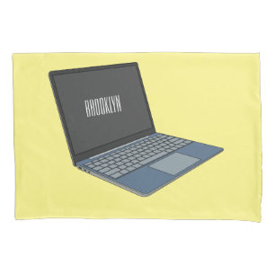 Laptop cartoon illustration  pillowcase