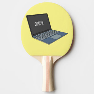 Laptop cartoon illustration  ping pong paddle