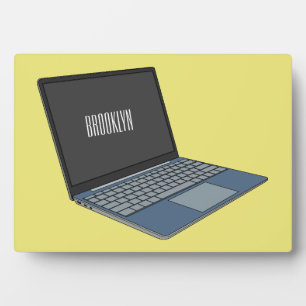 Laptop cartoon illustration  plaque