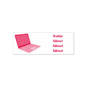 Laptop cartoon illustration  self-inking stamp