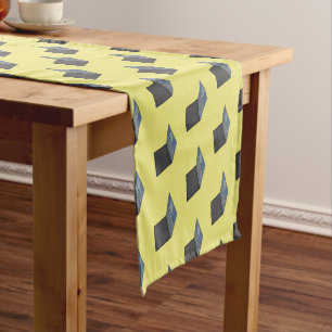 Laptop cartoon illustration  short table runner
