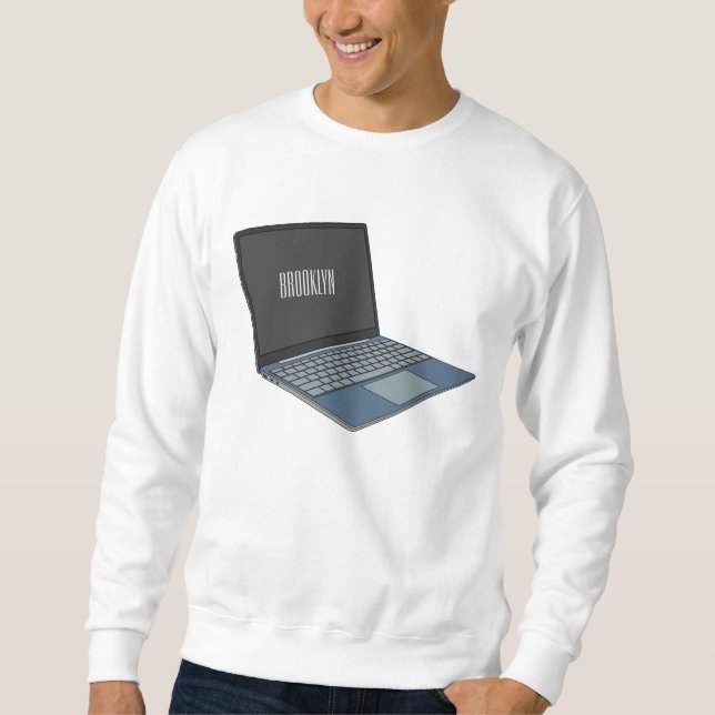 Laptop cartoon illustration  sweatshirt (Front)
