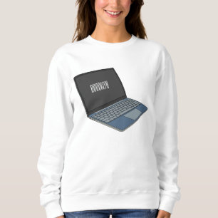 Laptop cartoon illustration sweatshirt