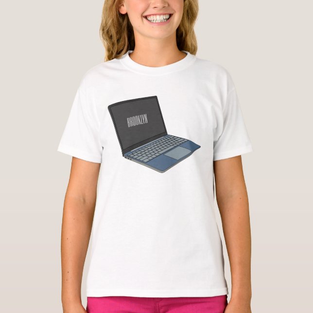 Laptop cartoon illustration  T-Shirt (Front)
