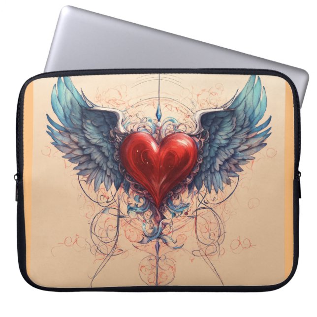 Laptop case with sketch heart  (Front)