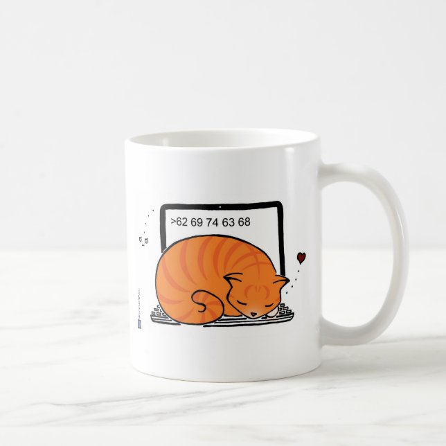 Laptop Cat Bed (Orange Tabby) Coffee Mug (Right)