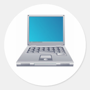 Laptop Computer Classic Round Sticker