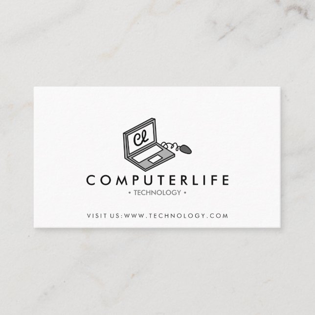 Laptop computer tech it technology seo specialist business card (Front)
