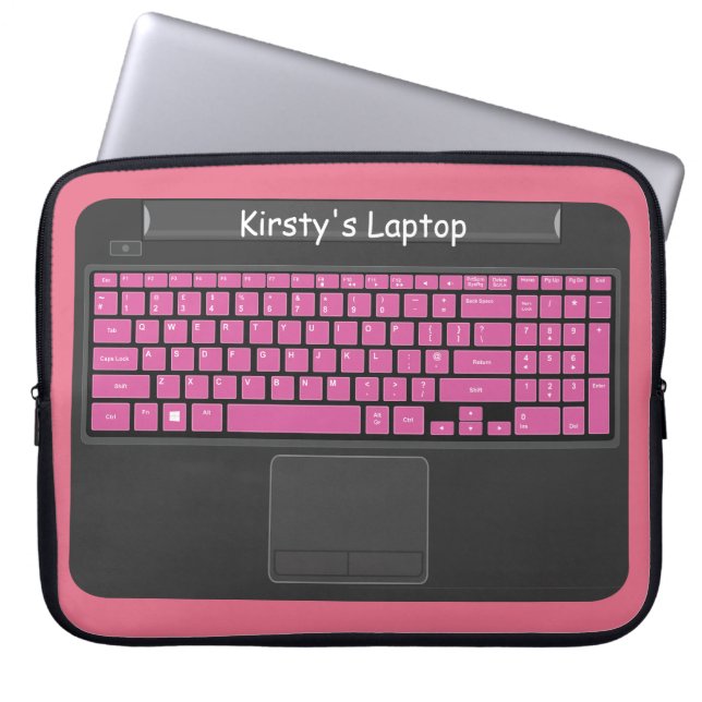 Laptop graphic with pink keys sleeve (Front)
