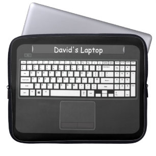 Laptop graphic with white keys sleeve