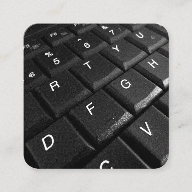 Laptop Keyboard Square Business Card (Front)