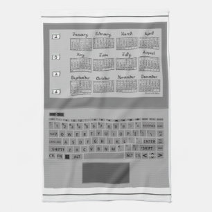 Laptop Keys 2026 Calendar Sewing Fabric Font Tea Tea Towel