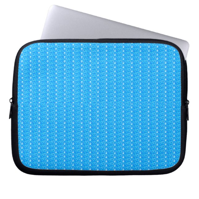 Laptop Sleeve Baby Blue Glitter (Front)