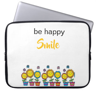 Laptop Sleeve Be Happy Sunflowers Floral