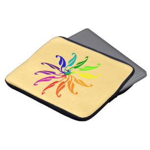 Laptop Sleeve -Colour Wheel in Leaf Shapes