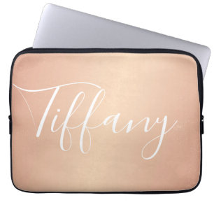 Laptop Sleeve - Confetti Foil Name Rose Gold
