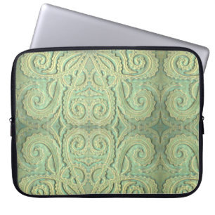 Laptop Sleeve Fiddlehead Fern tile green