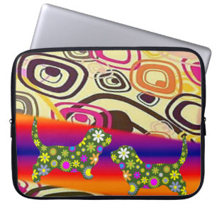 Laptop Sleeve Floral Dogs