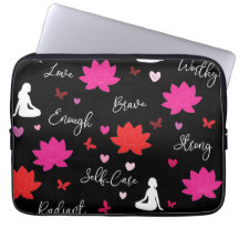 Laptop Sleeve Lotus Flower Self-Love Design Bag 