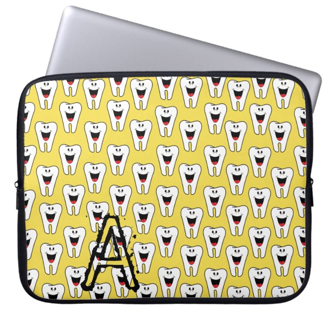 Laptop Sleeve Teeth Smile Yellow (Front)