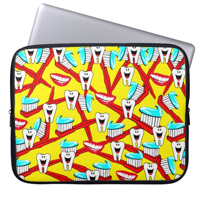 Laptop Sleeve Toothbrush, Toothpaste, Dentist (Front)