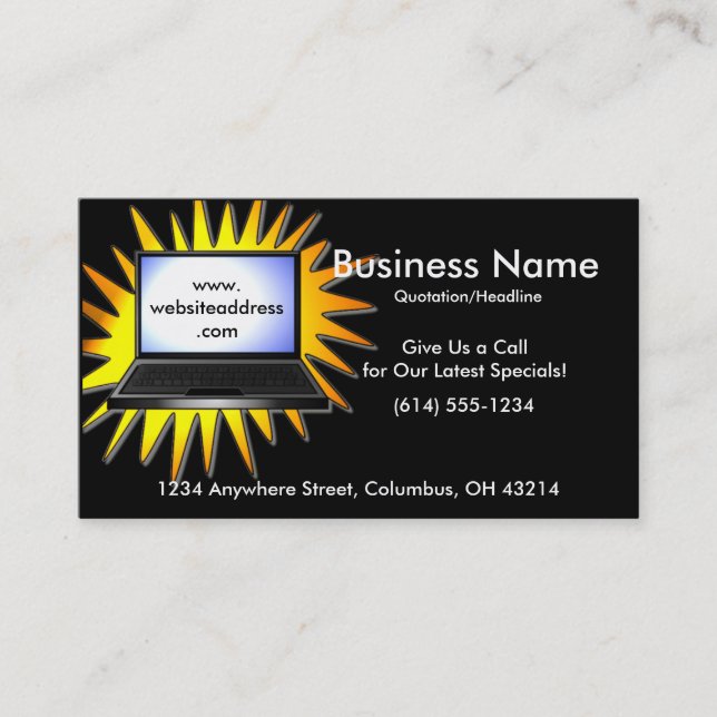 Laptop Special Business Cards (Front)