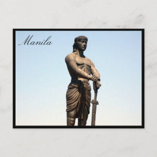lapu lapu statue postcard