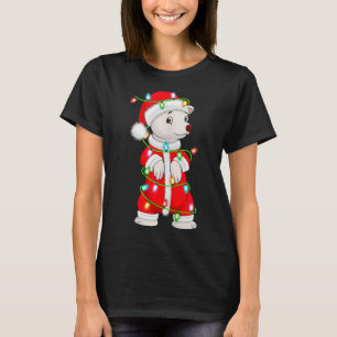 Lar Bear Christmas Lights Santa Costume Cute Anima T-Shirt