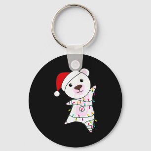 Lar Bear Christmas Santa Claus Lights Lar Bears  Key Ring