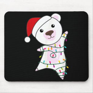 Lar Bear Christmas Santa Claus Lights Lar Bears Mouse Pad