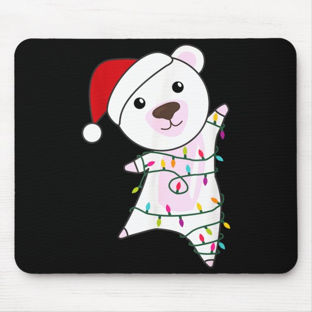Lar Bear Christmas Santa Claus Lights Lar Bears  Mouse Pad (Front)