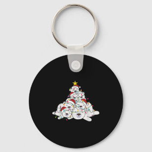 Lar Bear Christmas Tree Funny Animal Christmas Lar Key Ring