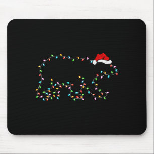 Lar Bear Xmas Lighting Santa Hat Lar Bear Christma Mouse Pad