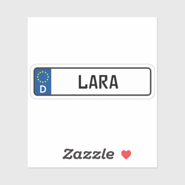 Lara German Car License Plate (Sheet)