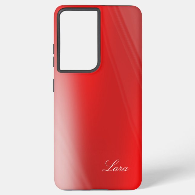 Lara - Template To Personalise Your Own Name - Red Samsung Galaxy S21 Ultra Case (Back)