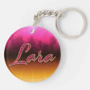 Lara Vorname Name golden pink Schlüsselanhänger Key Ring