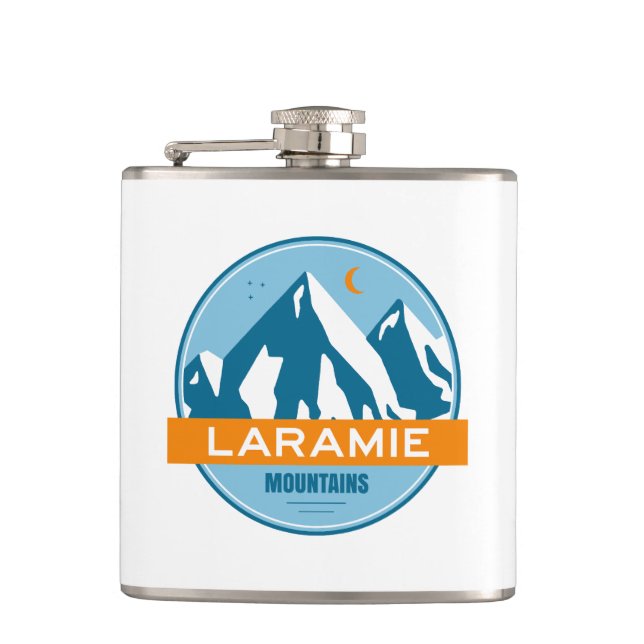 Laramie Mountains Wyoming Stars Moon Hip Flask (Front)