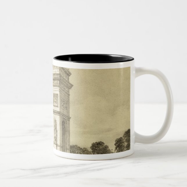 L'Arc de Triomphe, Paris, engraved by Auguste Bry Two-Tone Coffee Mug (Right)