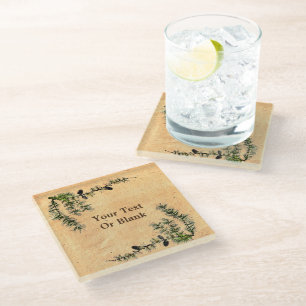 Larch Branches Glass Coaster