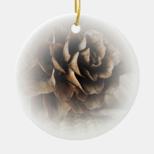 Larch Cone Ceramic Tree Decoration