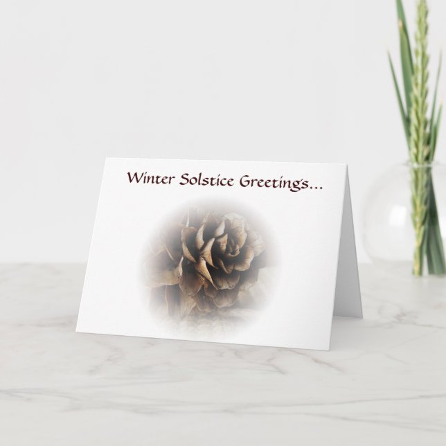 Larch Cone Seasons Greetings Holiday Card (Front)